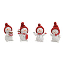 Schneemann aus Poly, 4-fach sortiert, B7 cm