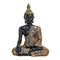 Buddha in schwarz/gold aus Poly, B32 x T20 x H45 cm