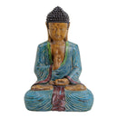 Buddha aus Poly, blau/braun/rot (B/H/T) 27x44x21cm