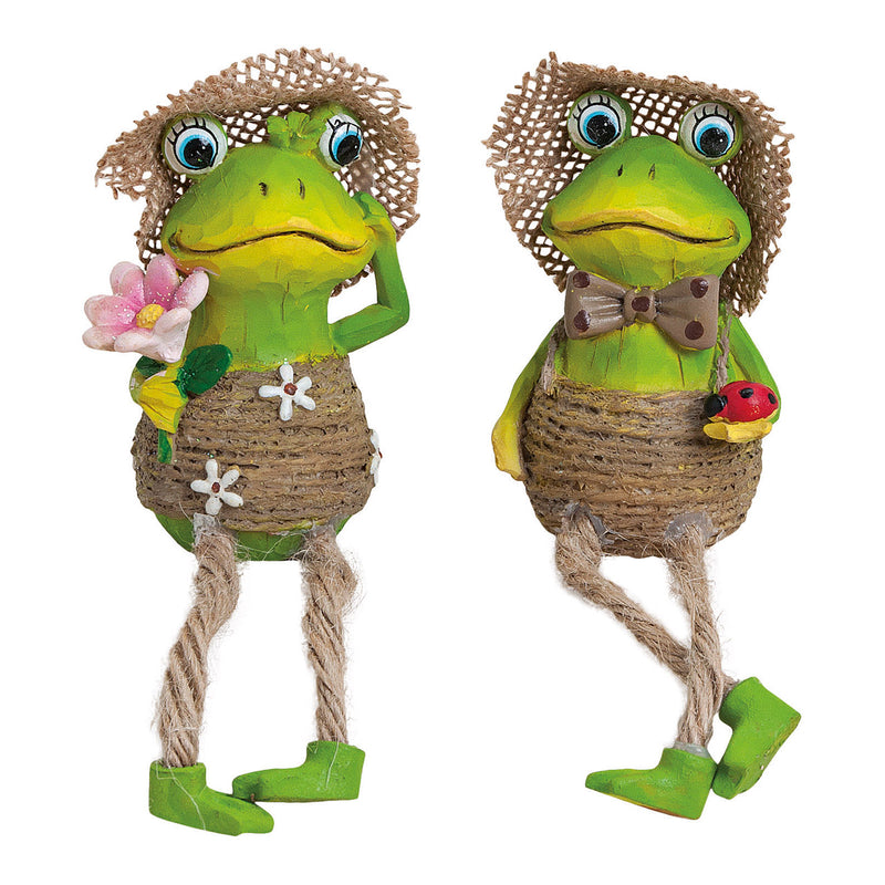 Kantenhocker Frosch aus Poly, 2-fach sortiert, 7/12 cm