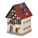 Windlicht-Haus Bären-Haus aus Porzellan, B12 x T10 x H18 cm