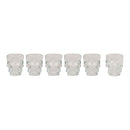 Shot Glas 6er Set Totenkopf aus Glas, B5 x T4 x H6 cm