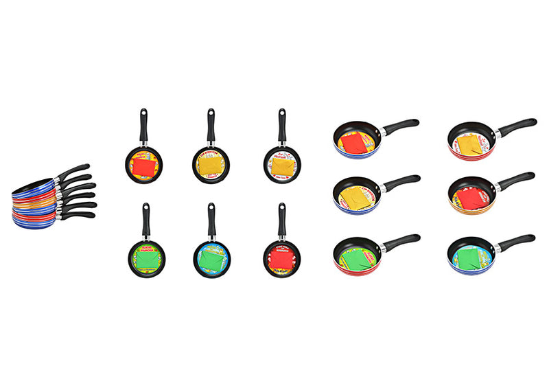 Geldgeschenk Pfannen  Bunt 6-fach sortiert, (B/H/T) 12x22x9cm