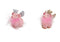 Schwein mit Krone, Flügeln und Federn aus Poly Pink/Rosa 2-fach, (B/H/T) 3x5x3cm