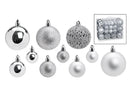 Weihnachtskugel-Set aus Kunststoff Silber 50er Set, (B/H/T) 23x18x12cm Ø 3/4/6 cm