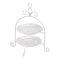 Etagere mit 2 Etagen Rautenmuster aus Glas, Metall Transparent (B/H/T) 22x28x22cm