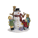 Miniatur-Weihnachtsfiguren, Kinder mit Schneemann, 6 cm