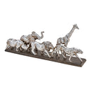 Tiergruppe Afrika aus Poly Silber (B/H/T) 50x23x9cm