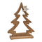 Aufsteller Tannenbaum mit Metall Stern Dekor aus Mango Holz Braun (B/H/T) 21x28x6cm