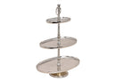 Etagere mit 3 Ebenen Oval aus Metall Silber (H) 50cm 19x13cm/29x20cm/36x23cm