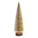 Tannenbaum auf Baumstamm mit Glitter aus Kunststoff Gold (B/H/T) 7x25x7cm