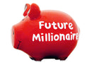 Spardose KCG Kleinschwein, Future Millionaire, aus Keramik, Art. 101185 (B/H/T) 12,5x9x9 cm