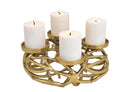 Adventskranz, Kerzenhalter aus Metall Gold (B/H/T) 30x11x30cm