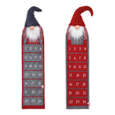 Adventskalender Wichtel aus Filz, Rot/Grau, 2-fach (B/H/T) 26x125x10cm