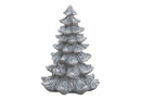 Tannenbaum aus Poly Silber (B/H/T) 8x12x8cm