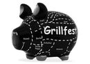 Spardose KCG Kleinschwein Grillfest aus Keramik Schwarz (B/H/T) 12x9x9cm