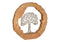 Aufsteller Baum aus Metall in Mangoholz Kreis Braun, silber (B/H/T) 37x38x5cm