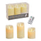 Kerzen 3er Set LED, Flackerlicht, mit Fernbedienung, aus Wachs, Cream, (B/H/T) 7,5x15x7,5cm, 7,5x12,5x7,5cm, 7,5x10x7,5cm