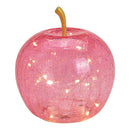 Apfel mit 20er LED mit Timer aus Glas Pink/Rosa (B/H/T) 16x17x16cm