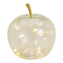 Apfel mit 20er LED mit Timer aus Glas Transparent (B/H/T) 16x17x16cm