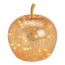 Apfel mit 20er LED mit Timer aus Glas Gold (B/H/T) 16x17x16cm