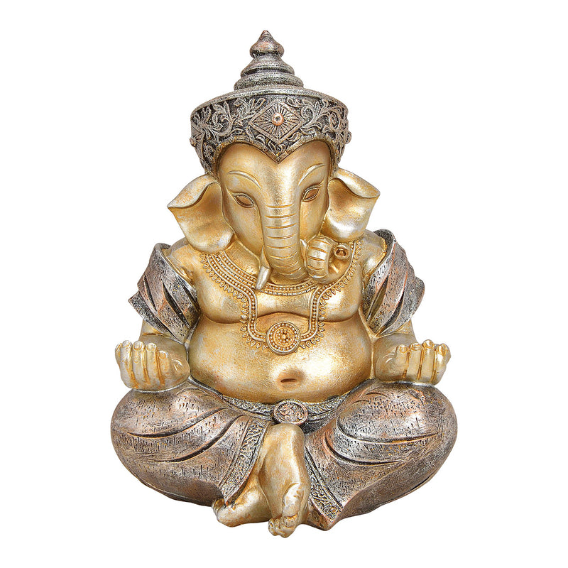 Ganesha aus Poly Champagner (B/H/T) 16x21x16cm