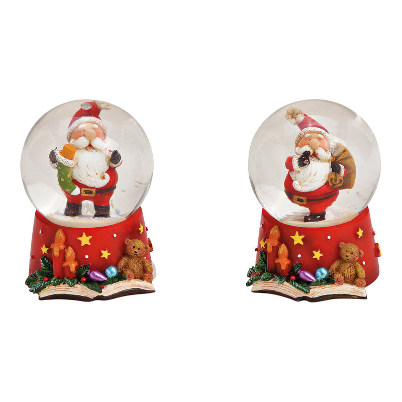 Schneekugel Nikolaus aus Poly, Glas Rot 2-fach, (B/H/T) 4x6x5cm