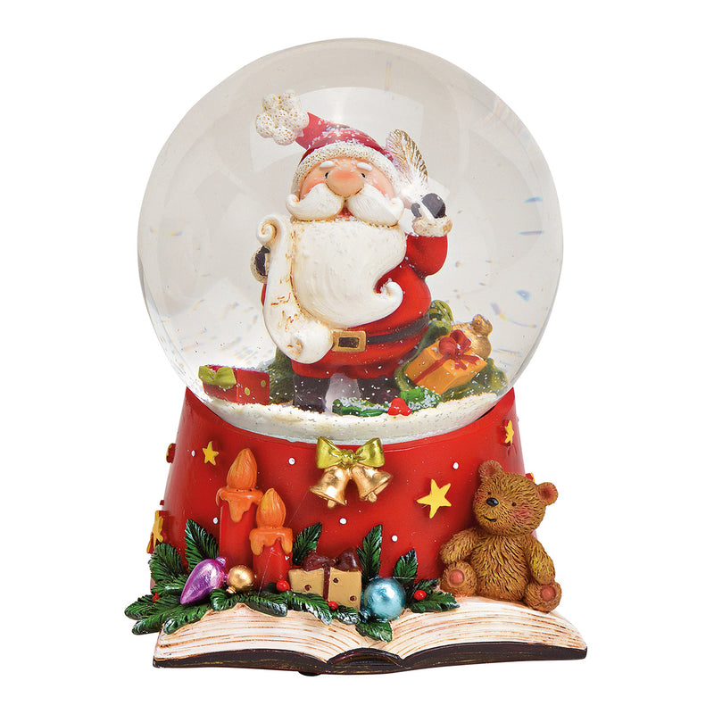 Spieluhr, Schneekugel Nikolaus aus Poly, Glas Bunt (B/H/T) 10x14x10cm