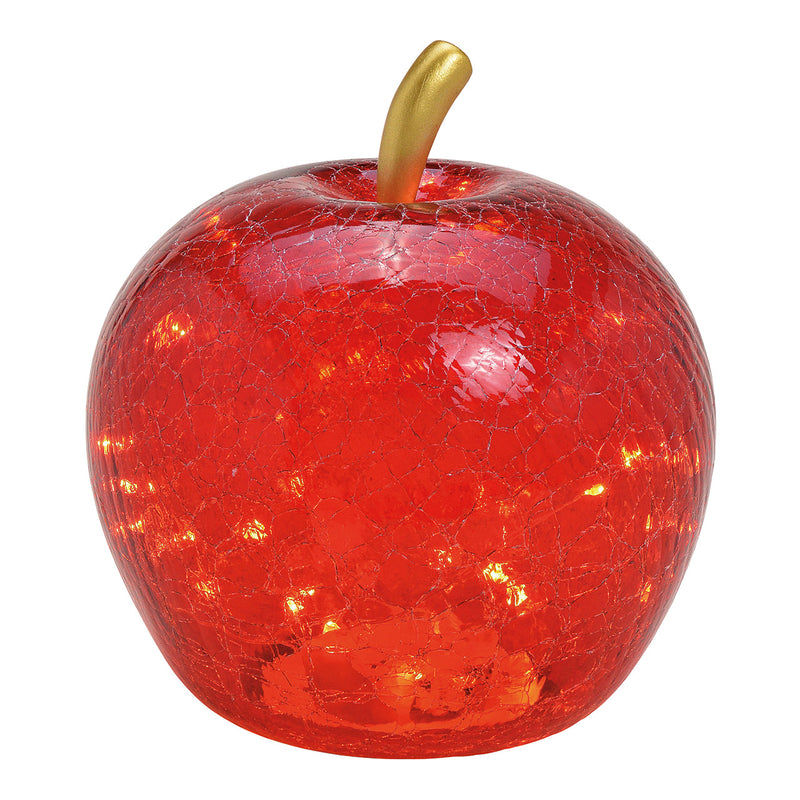 Apfel mit 30er LED, mit Timer, aus Glas Rot (B/H/T) 22x24x22cm