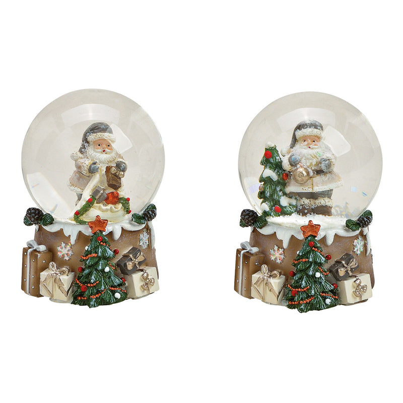 Schneekugel Nikolaus aus Poly, Glas Grau 2-fach, (B/H/T) 4x6x4cm