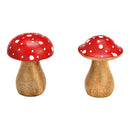 Pilz aus Mangoholz Rot 2-fach, (B/H/T) 5x7x5cm