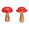 Pilz aus Mangoholz  Rot 2-fach, (B/H/T) 6x13x6cm