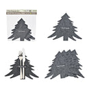 Besteckhalter 4er Set, Baum aus Filz grau, Frohe Weihnachten, (B/H) 19x23cm