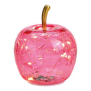 Apfel mit 10er LED mit Timer aus Glas Pink/Rosa (B/H/T) 11x12x11cm