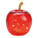 Apfel mit 10er LED mit Timer aus Glas Rot (B/H/T) 11x12x11cm