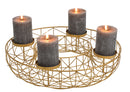 Adventskranz  Halbkorb aus Metall Gold (B/H/T) 40x8x40cm