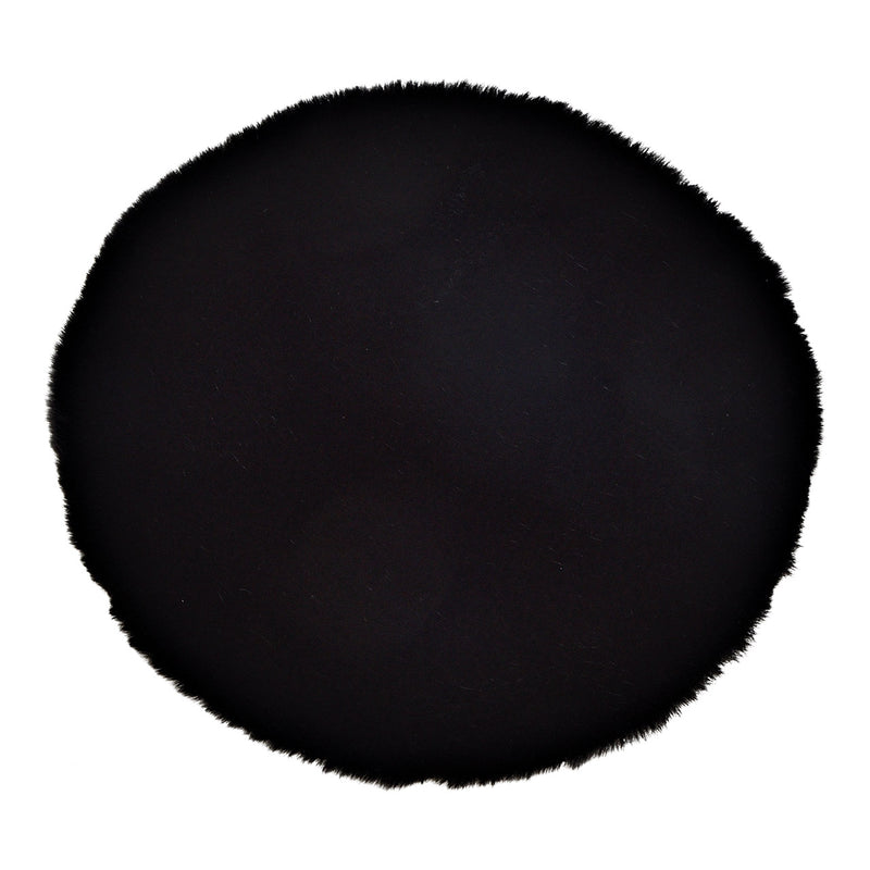 Sitzauflage  Kunstfell aus Polyester Schwarz  Ø34cm