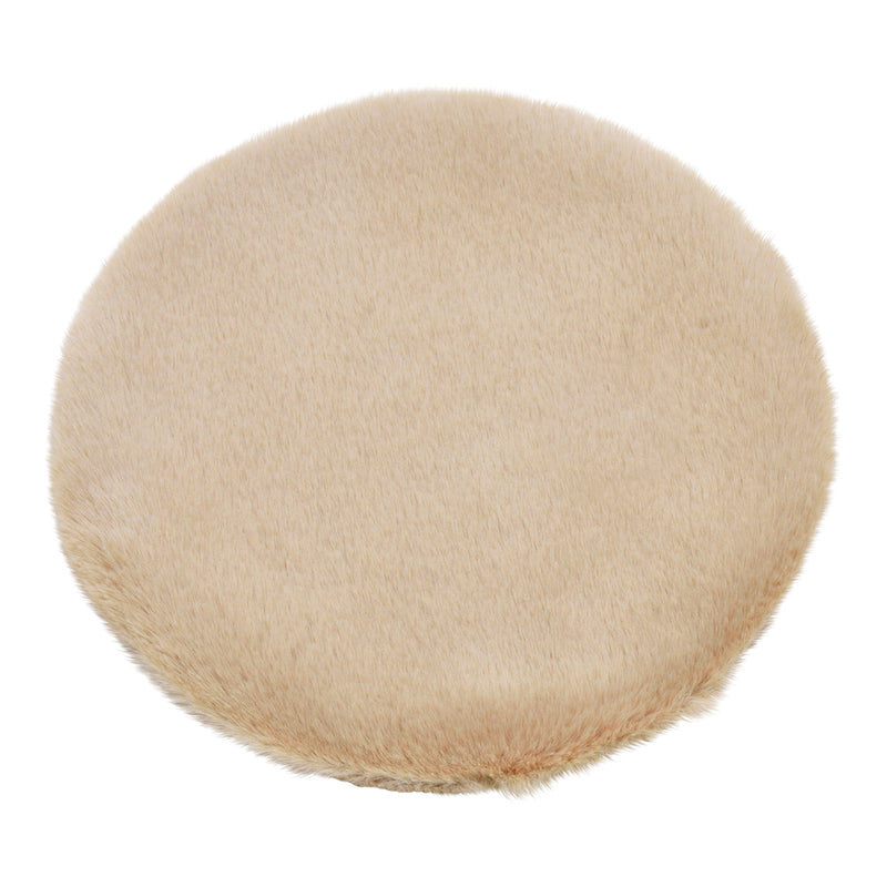 Sitzauflage  Kunstfell aus Polyester Beige  Ø34cm