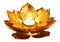 Windlicht Lotus aus Metall/Glas Gold (B/H/T) 18x8x18cm