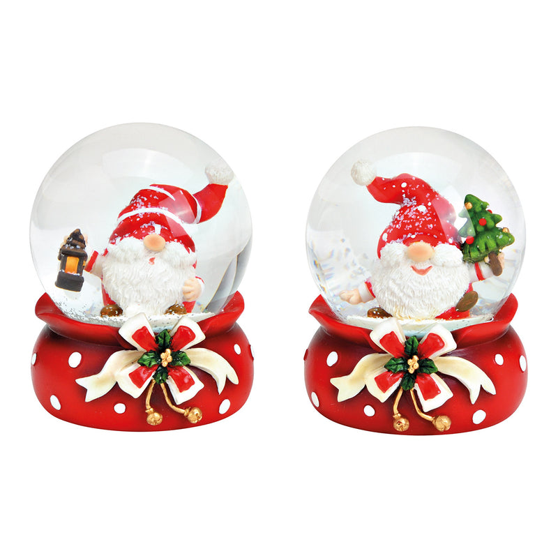 Schneekugel Nikolaus aus Poly, Glas  Bunt 2-fach, (B/H/T) 7x8x7cm