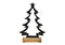 Aufsteller Tannenbaum auf Mangoholz Sockel aus Metall Schwarz (B/H/T) 17x27x5cm