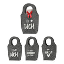 Geschenktasche mit Spruch, aus Filz Grau 3-fach, (B/H/T) 27x38x10cm