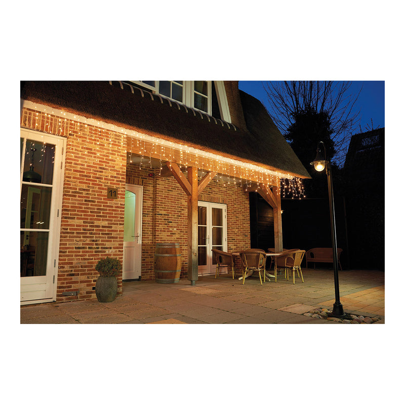 Lichterkette Icicle Lights Transparent 360l/720x60cm Led Warm Weiß - 5m Zuleitung  Ip44 Transfo An/ 8/16s Timer / Aus