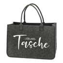 Tasche Lieblingstasche Stickerei aus Filz Grau (B/H/T) 49x34x27cm