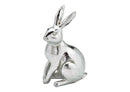 Hase aus Poly Silber (B/H/T) 8x12x6cm