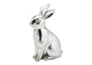 Hase aus Poly Silber (B/H/T) 10x16x6cm