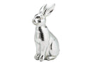 Hase aus Poly Silber (B/H/T) 13x22x9cm