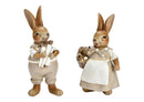 Hase Mann und Frau aus Poly braun 2-fach, (B/H/T) 7x12x5cm