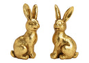 Hase aus Poly gold 2-fach, (B/H/T) 8x14x6cm