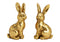 Hase aus Poly gold 2-fach, (B/H/T) 8x14x6cm